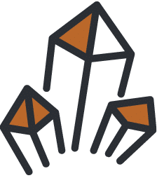 grouping of crystals to depict addiction