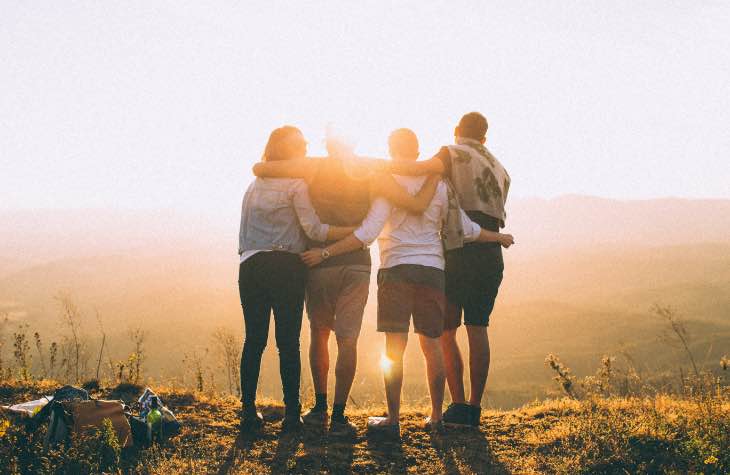 Group Of People Together After Completing Alcohol Detox