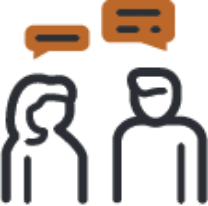 Icon of two individual of completed the rehab treatment supporting each other