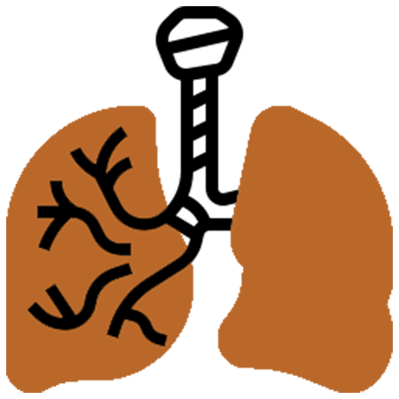 icon showing the effects of addiction on the body can cause respiratory problems